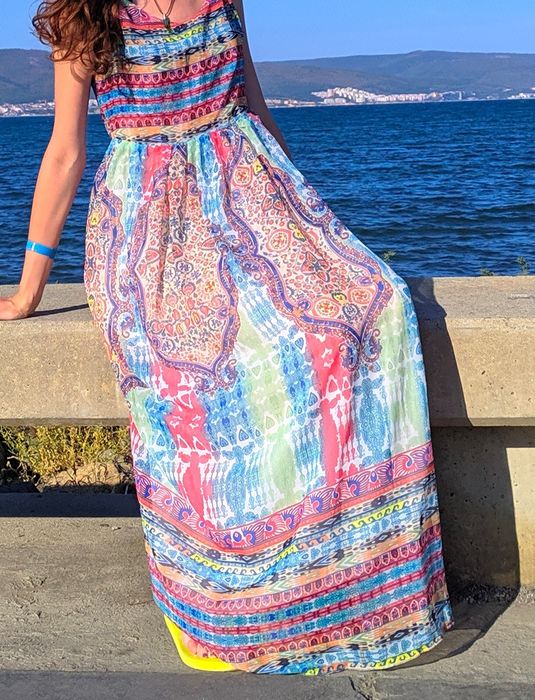 Sukienka kolorowa maxi , długa