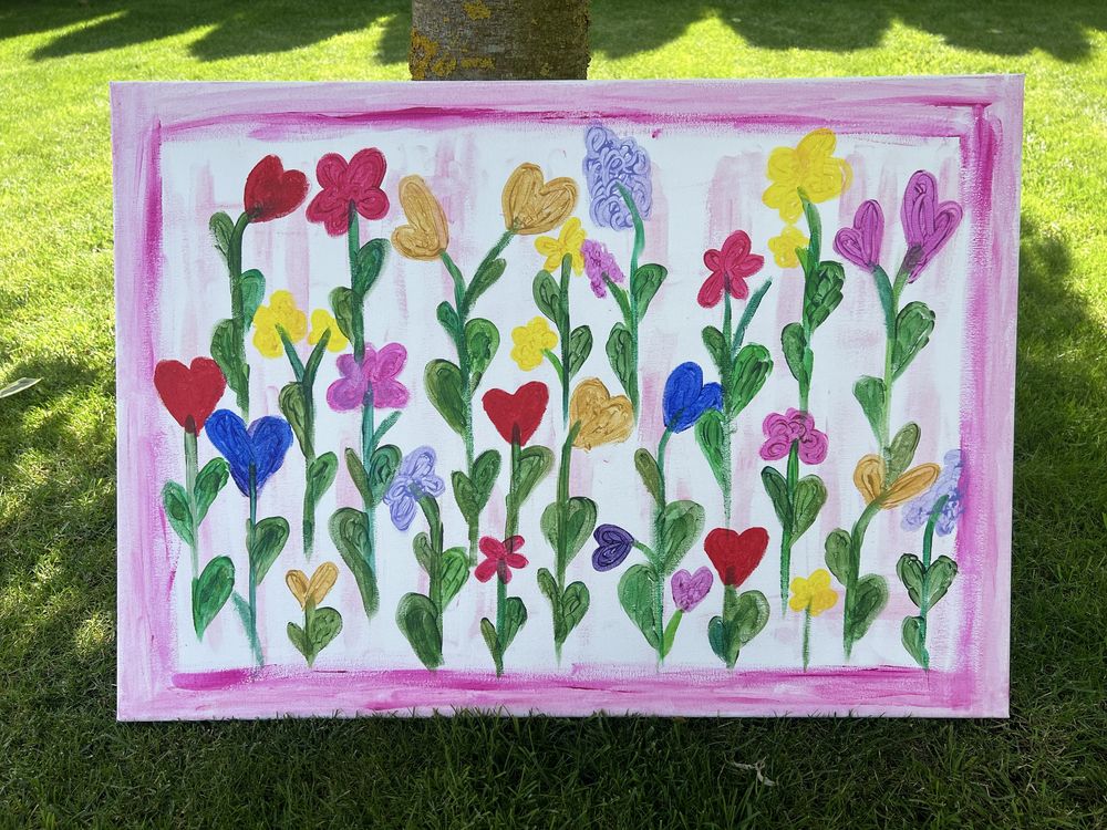 Akrylowy obraz na płótnie „Kwiaty” 70x50 cm