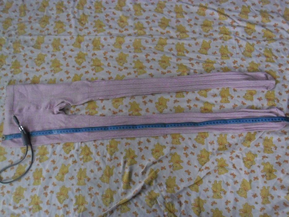 rajstopy 134 różowe z delikatną brokatową nitką, podane wymiary