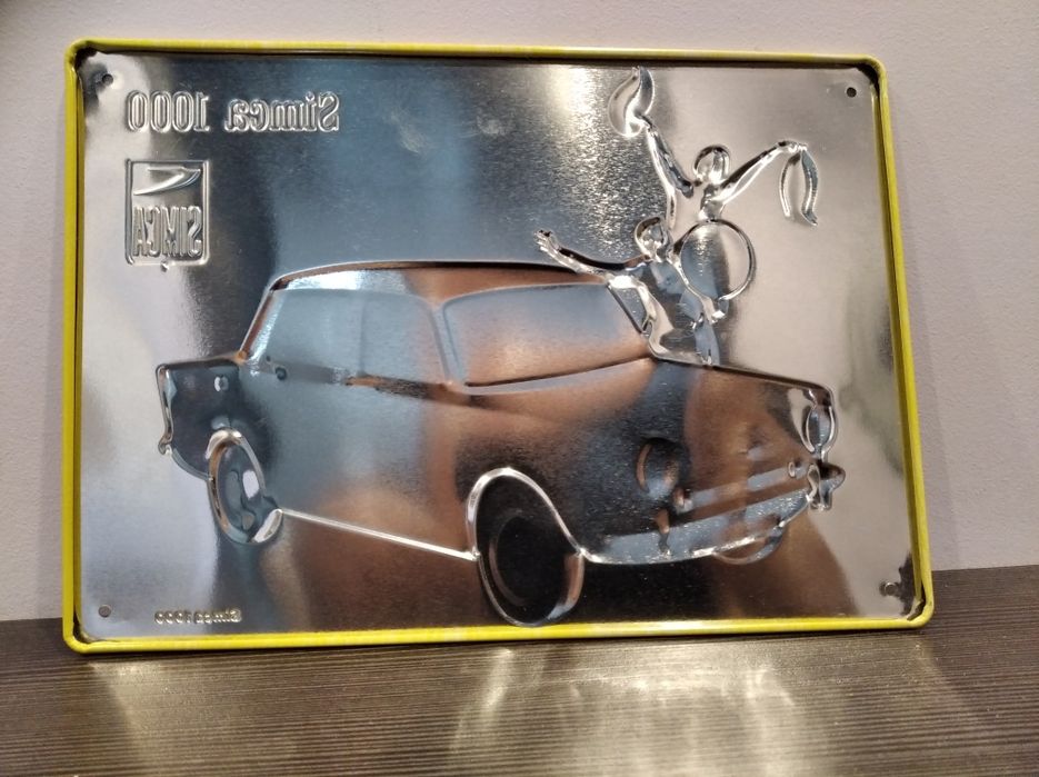 Blacha tłoczona Simca 1000 szyld 25 x 17 cm