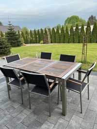 Zestaw ogrodowy stół drewniany i 6 krzeseł Beliani