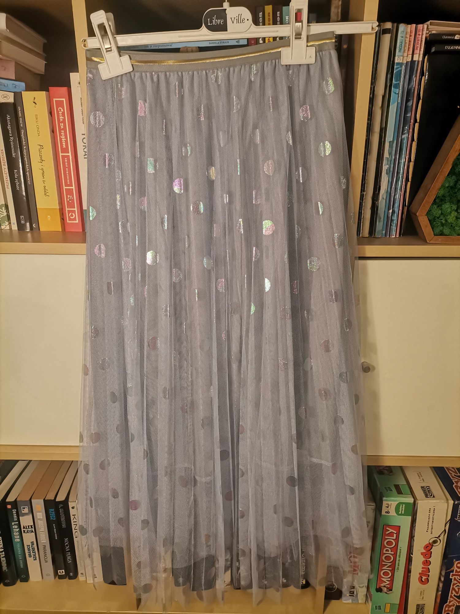 Trzywarstwowa spódnica midi w groszki retro/vintage