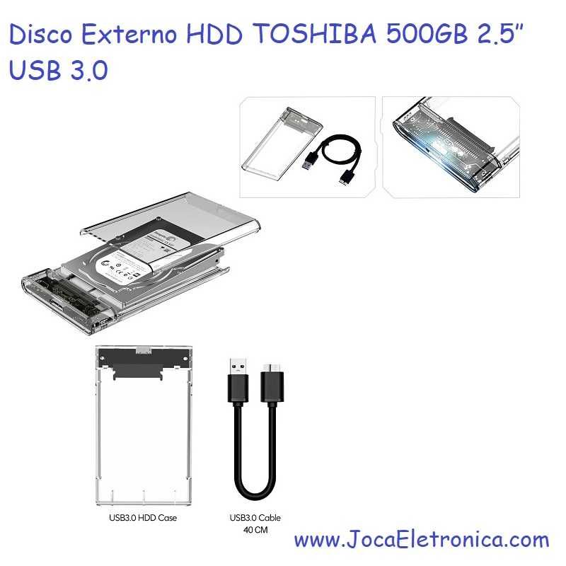 Disco Externo HDD TOSHIBA 500GB 2.5″ USB 3.0