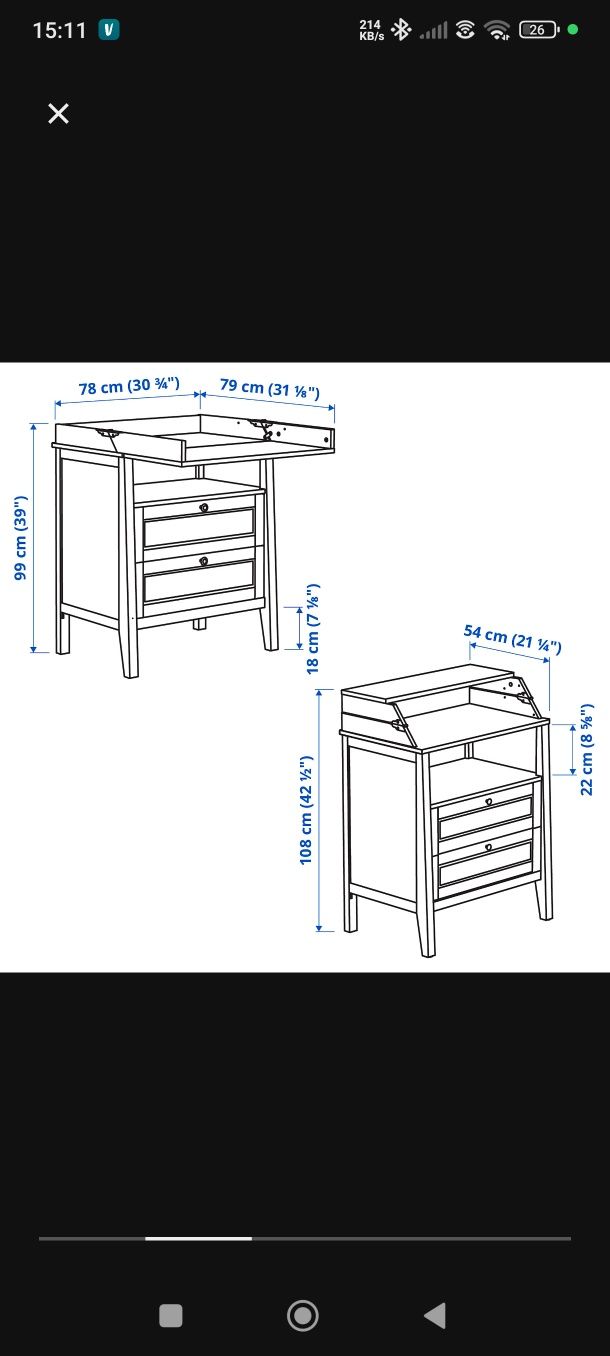 Komoda z przewijakiem Ikea sundvik przewijak