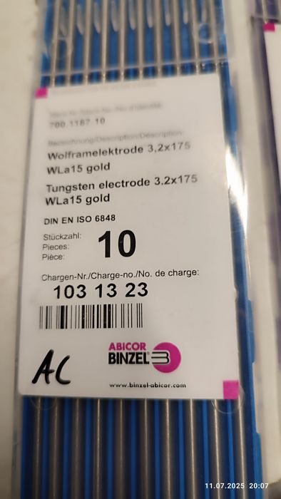 Elektrody TIG Abicor Binzel 3,2 x 175 mm  40szt