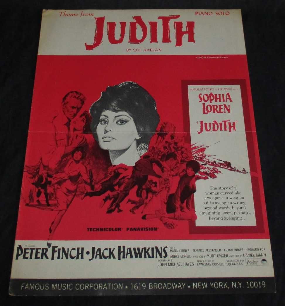 Partitura Filme Judith Sophia Loren Peter Finch