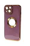 Iphone 13 Etui Case Obudowa Silikonowa Blady Fiolet-Złoto kod 2205