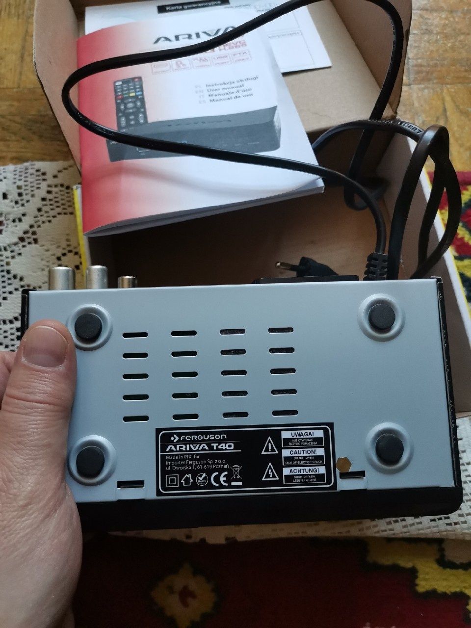 Ferguson Ariva T40 DVB-T2 H.265 HEVC dekoder tuner sprawny, z RJ-45