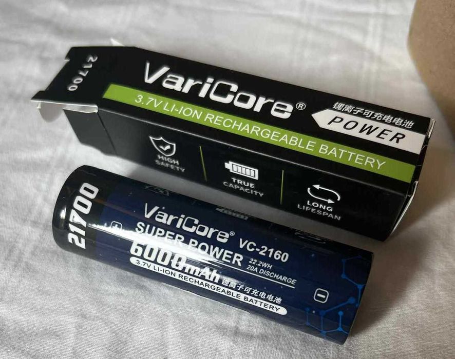 VariCore 21700, 6000mAh, 8zł -1 sztuka , 90 zł -12sztuk