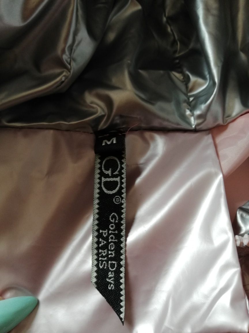 Blusão estilo bomber rosa prateado como novo tamanho M