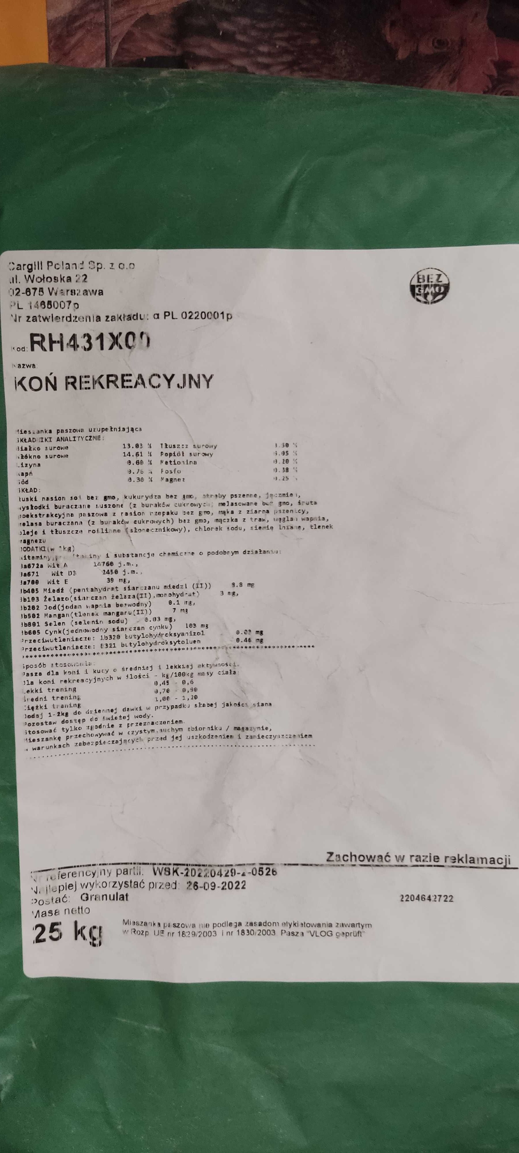 Pasza dla koni Koń Rekreacyjny