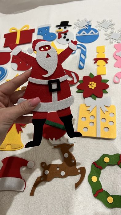 Ялинка з щільного фетра з іграшками(32шт)