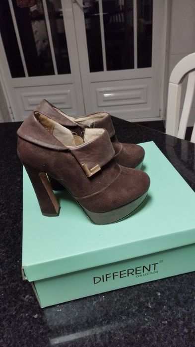 Sapatos castanhos tam. 36. Tipo botim . Muito elagantes