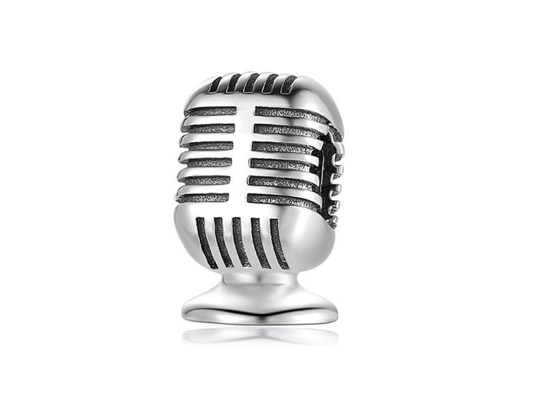 Srebrny Koralik Charms Beads Mikrofon Microphone Charm250