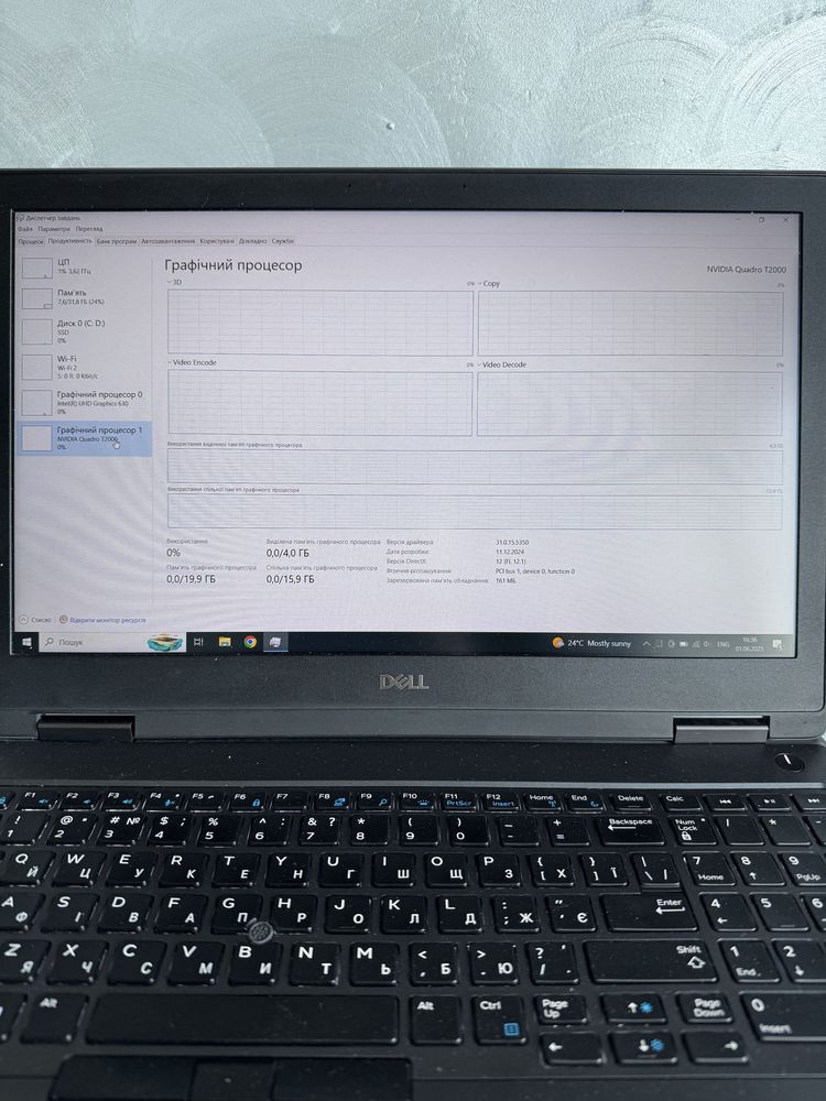 Dell Precision 7540 Full Hd i5/32/512/Quadro T2000 (GTX 1650 ti)