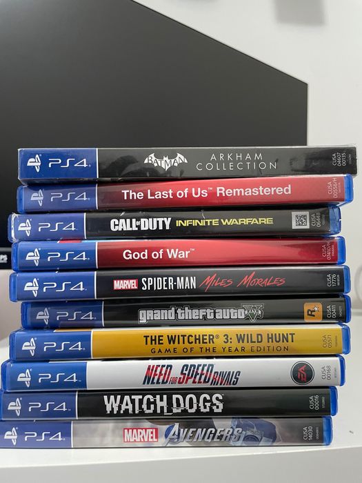 Ps4, slim black, 500 GB + 10 games