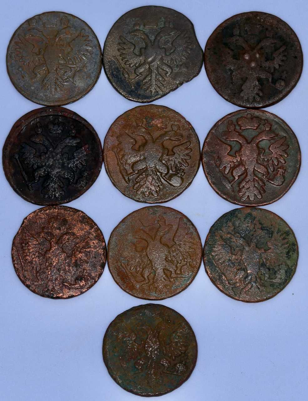 Монеты- Погодовка Царской Деньги-с 1731 по 1753г.(10 шт) ЦЕНА ЗА ВСЕ!