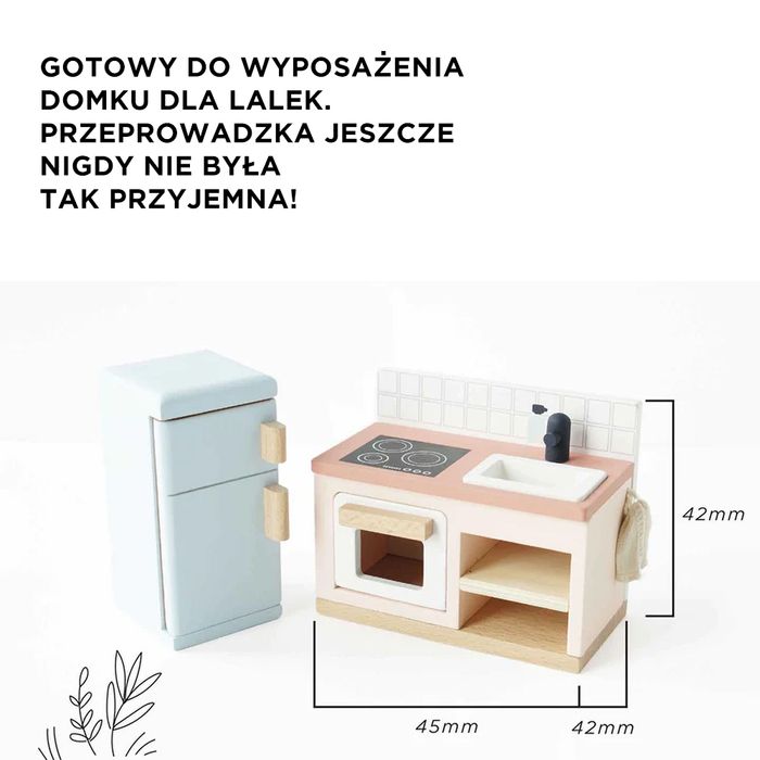 Drewniane mebelki do domku dla lalek duży zestaw, Le Toy Van ME040c