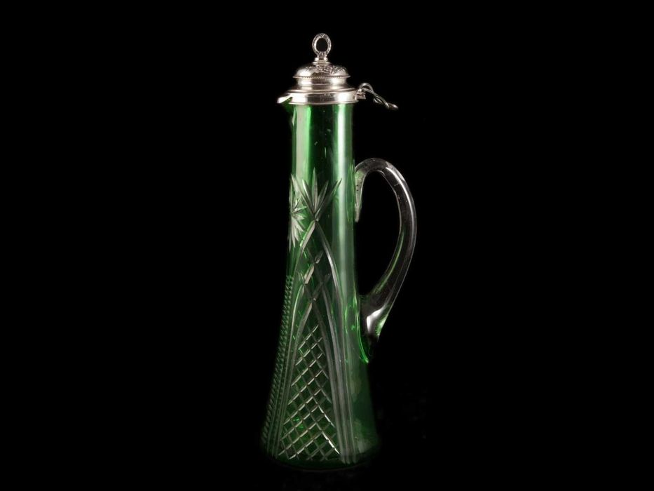 Taça em cristal com aro em prata portuguesa antiga