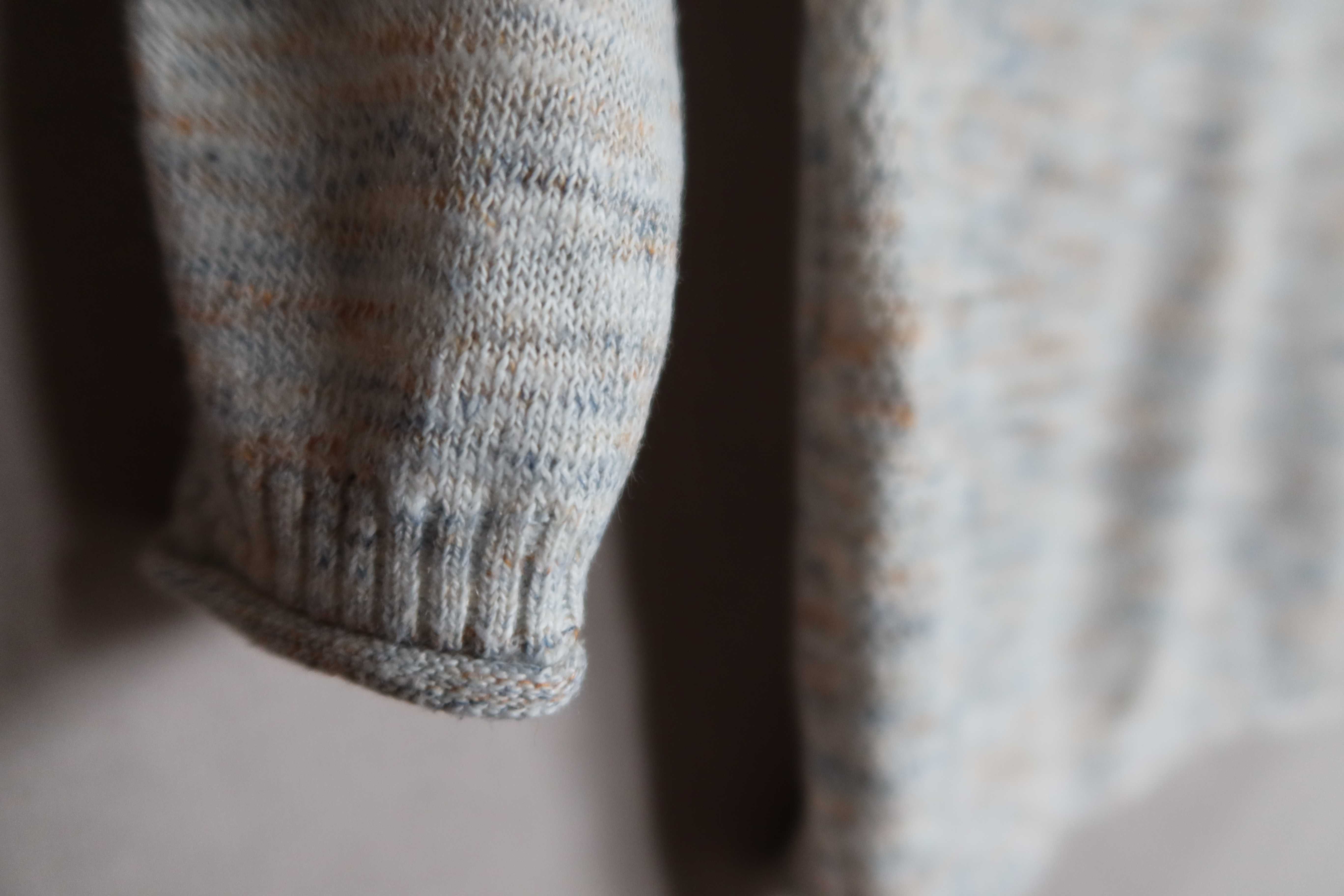 Sweter 74 NEXT sweterek z lnem multikolor wizytowy guziczki święta