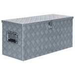 Vidaxl Aluminiowa Skrzynia, 90,5 X 35 X 40 Cm, Srebrna