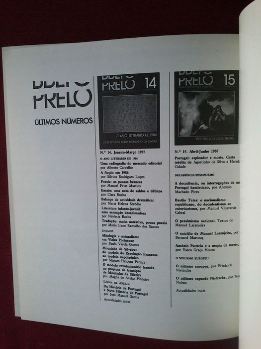 Prelo-Revista da Imprensa Nacional/Casa da Moeda-21 Números