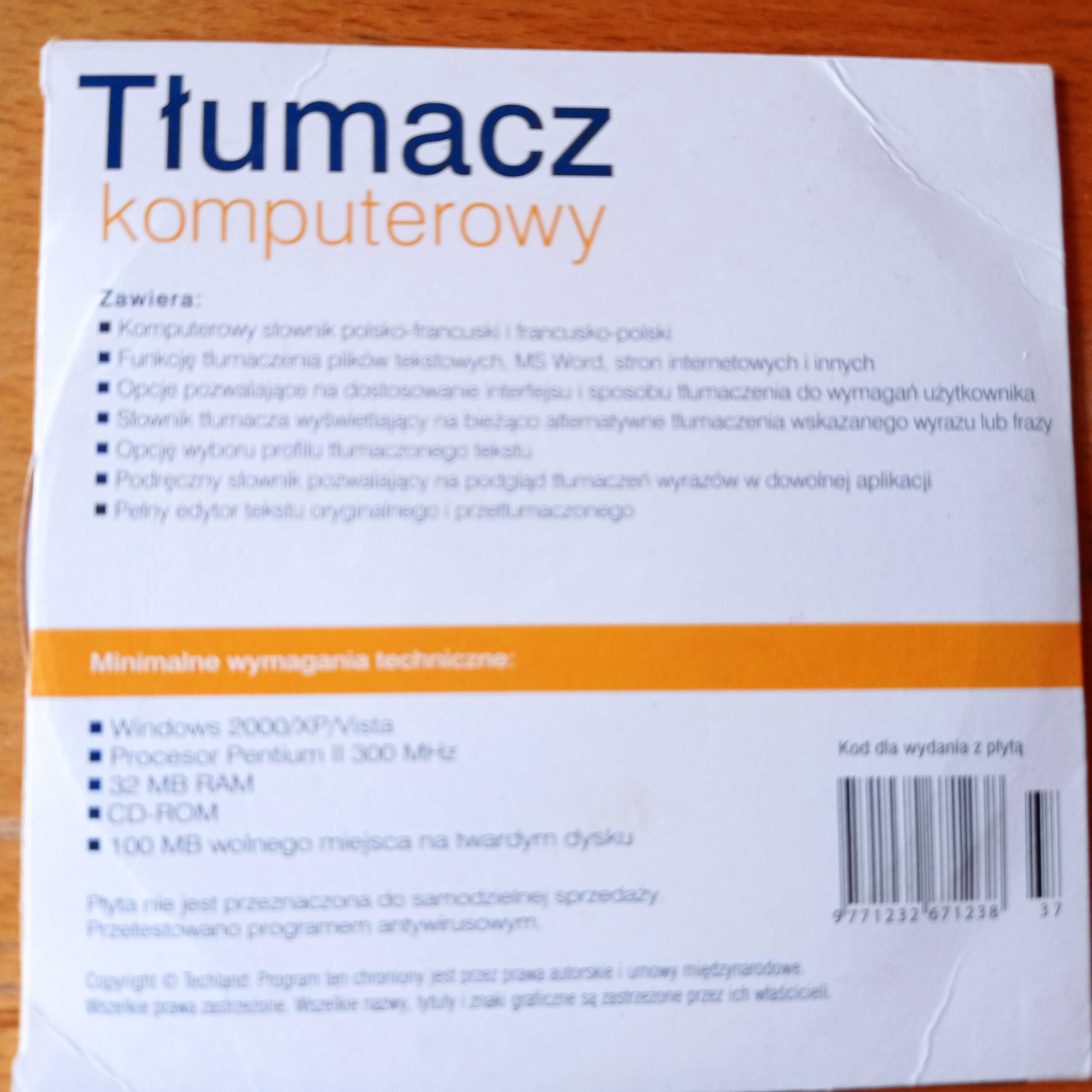 PC Tłumacz komputerowy języka francuskiego CD