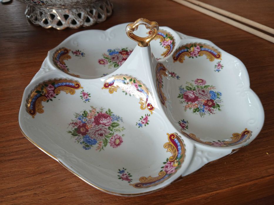 Fruteira e bomboniere em porcelana, antiguidades