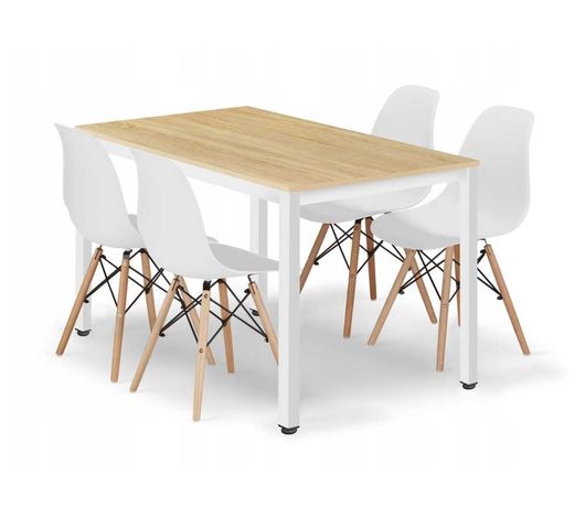 Stół + 4 Krzesła do Salonu Jadalni Kuchni Biura RÓŻNE KOLORY Nowe