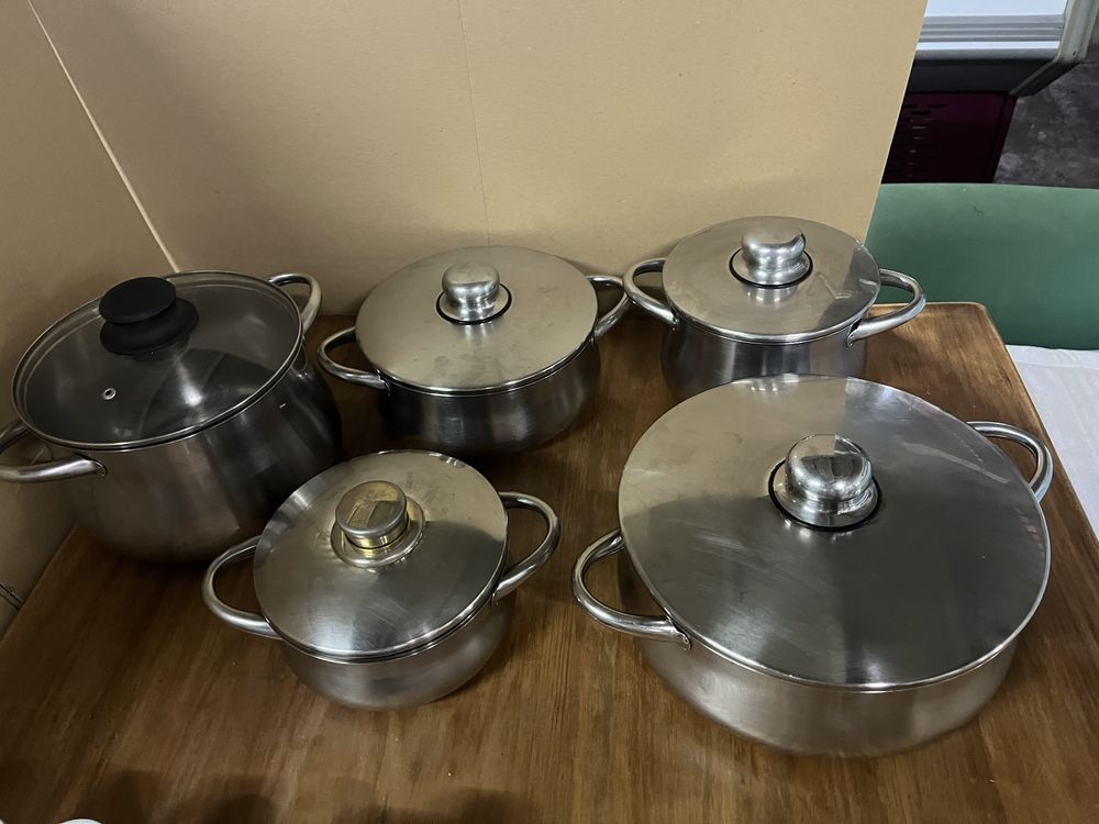 Tachos em inox conjunto de 5 unidades