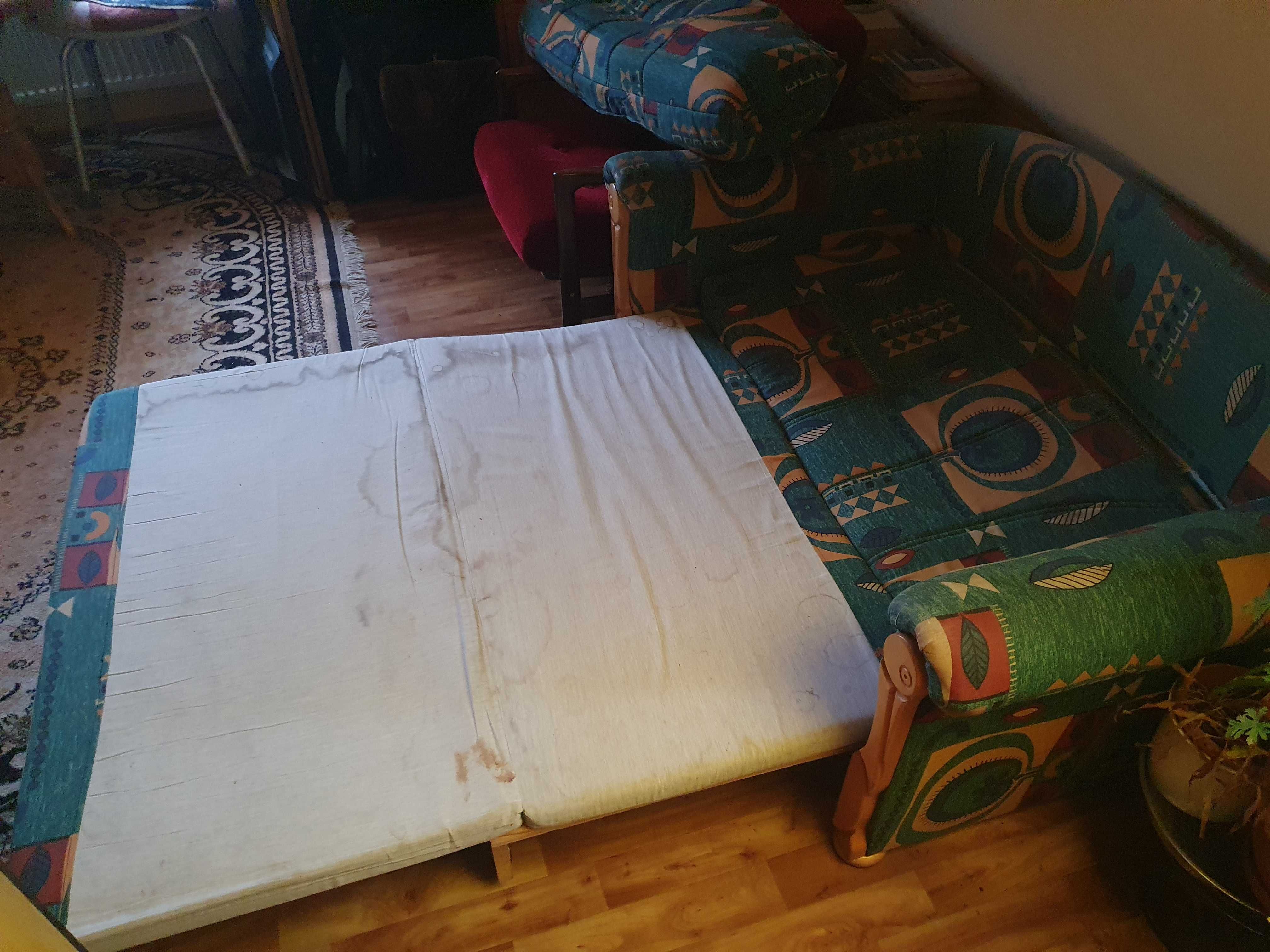 Kanapa rozkładana łóżko dla dziecka kolorowe zielone