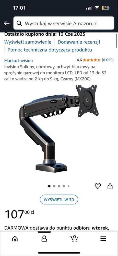 Invision Mx200 Uhwyt do monitora