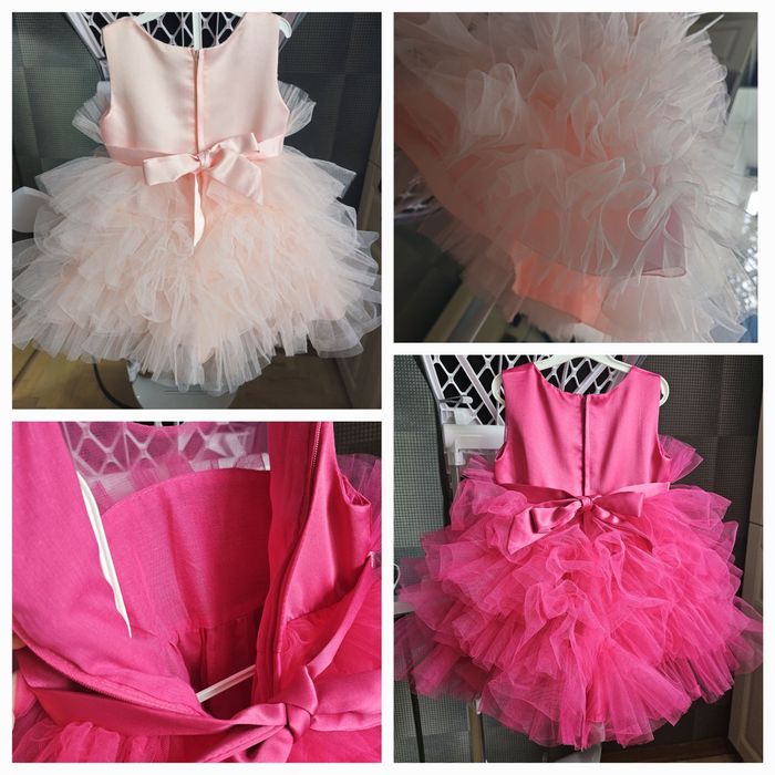 Супер пишна дитяча рожева персикова малинова сукня на 1 2 3 4 5 р