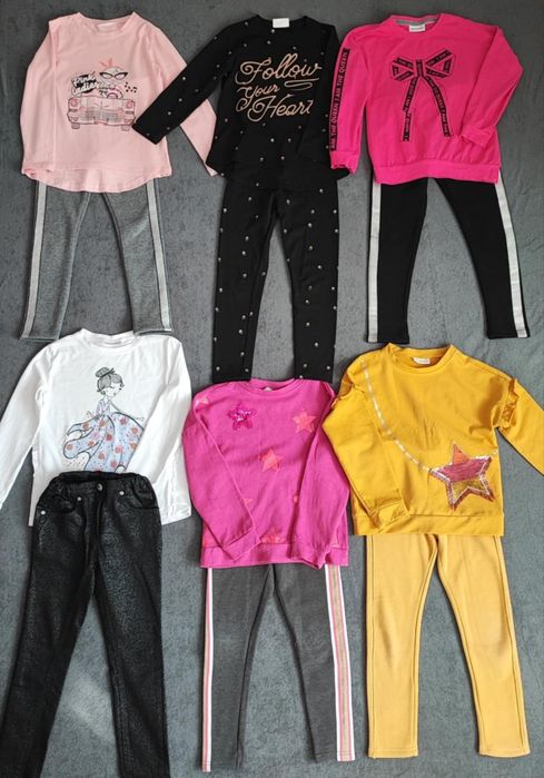 Zestaw ubrań dla dziewczynki + kurtka + akcesoria roz.116