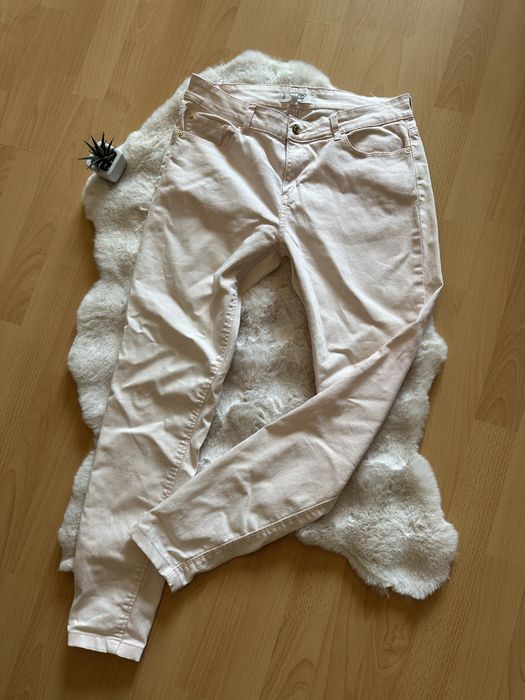 Rozowe spodnie mango dzinsy skinny rurki L 40