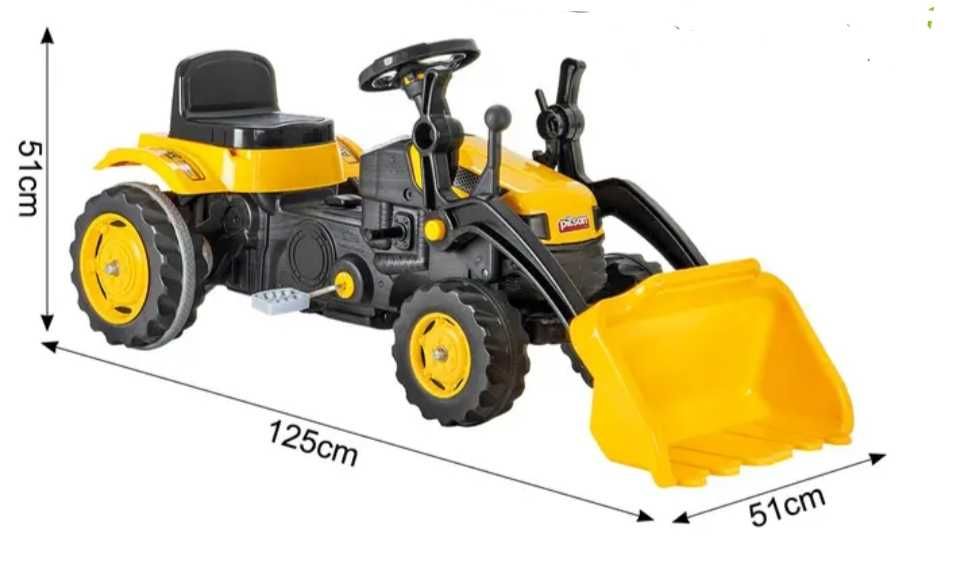 Traktor na pedały XXL z ładowarką - Koparka dla dzieci