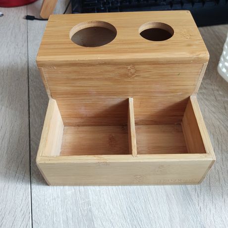 Organizer na biurko drewniany pudełko