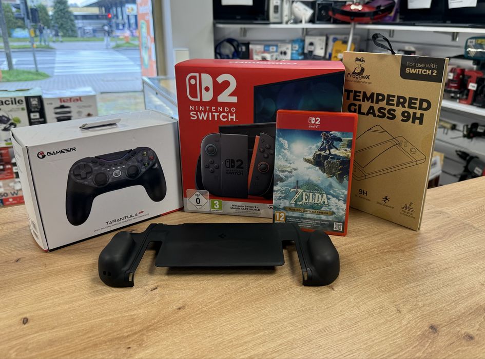 Nintendo Switch 2 + Zelda + pad + grip spigen + szkło - Lumik Sieradz