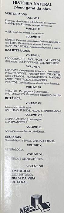 Coleção História Natural - 12 volumes - Editor Zairol