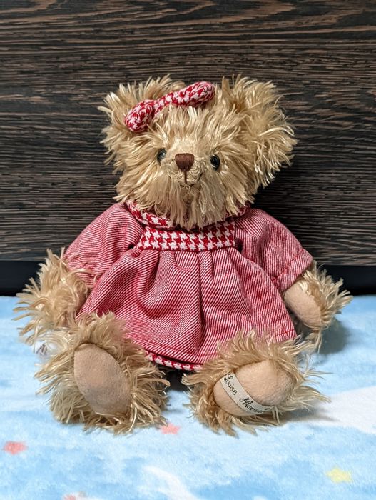 Коллекционная мягкая игрушка мишка Louise Mansen, Франция