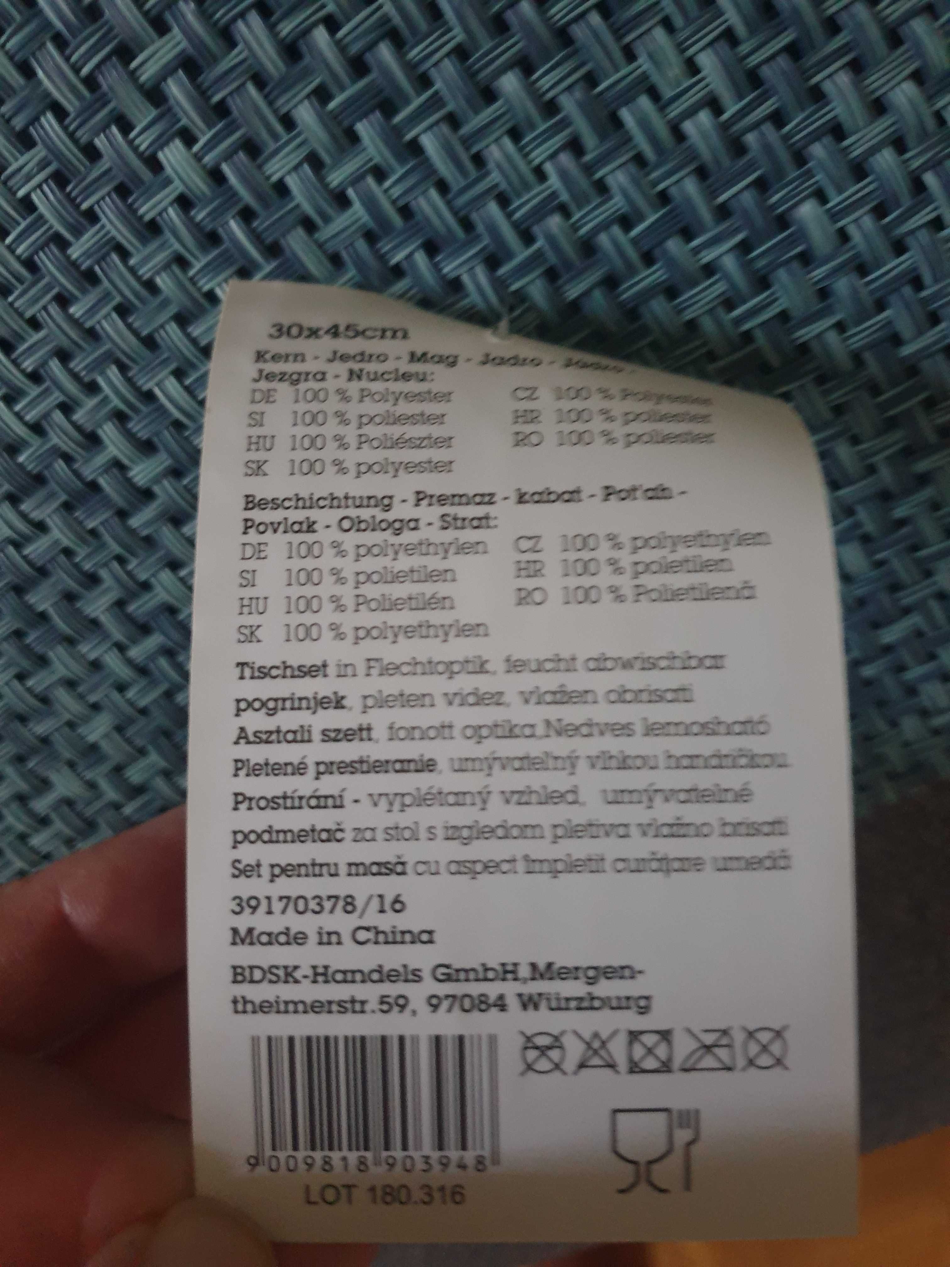 Podkładki na stół niebieskie 6 sztuk