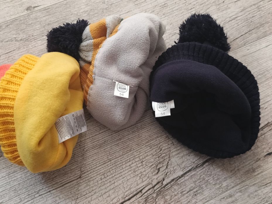 Zestaw 3 ciepłych czapek chłopięcych