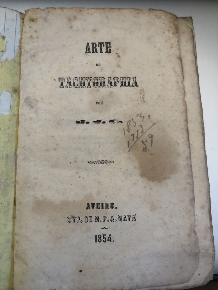 Arte Tachygraphia de J. J. C. 1854