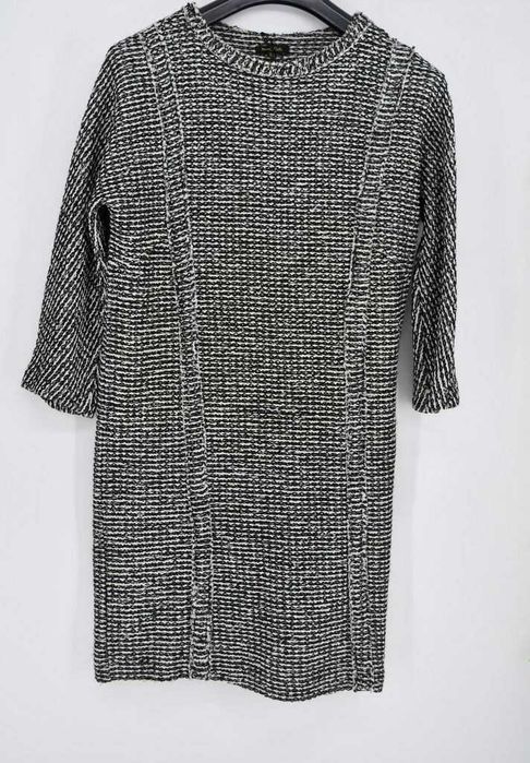 Dzianinowa sukienka Massimo Dutti r. S czarno-biały melanż nowa