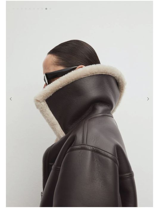 Дублянка Mango із штучного хутра та шкіри  ХХL