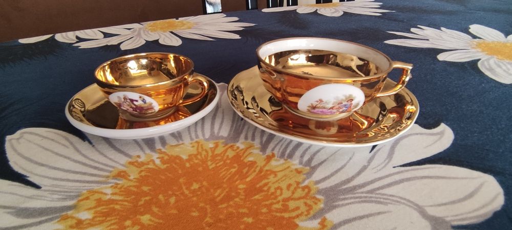 Conjunto de chávena de chá e café porcelana