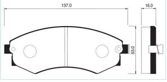 Колодки тормозные передние Hi-Q/Sangsin SP1054F Hyundai/Mitsubishi