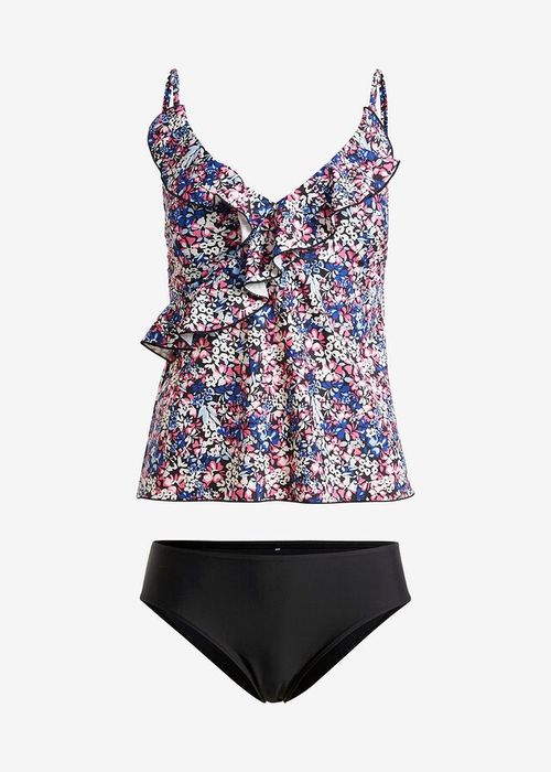 B.P.C tankini w kolorowe kwiatuszki z falbanką ^40