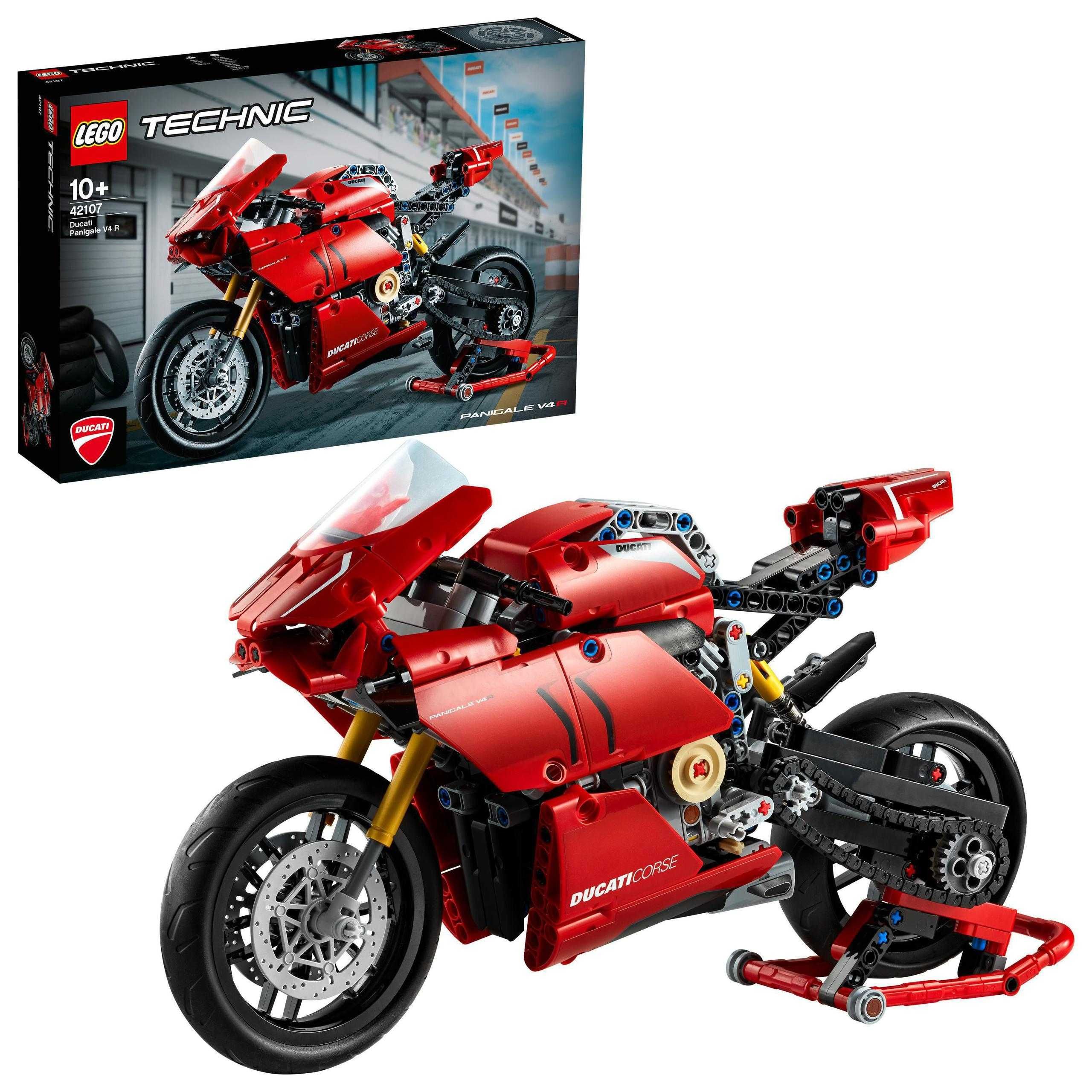 LEGO Technic Ducati Panigale V4 R 42107 czerwony motocykl motor