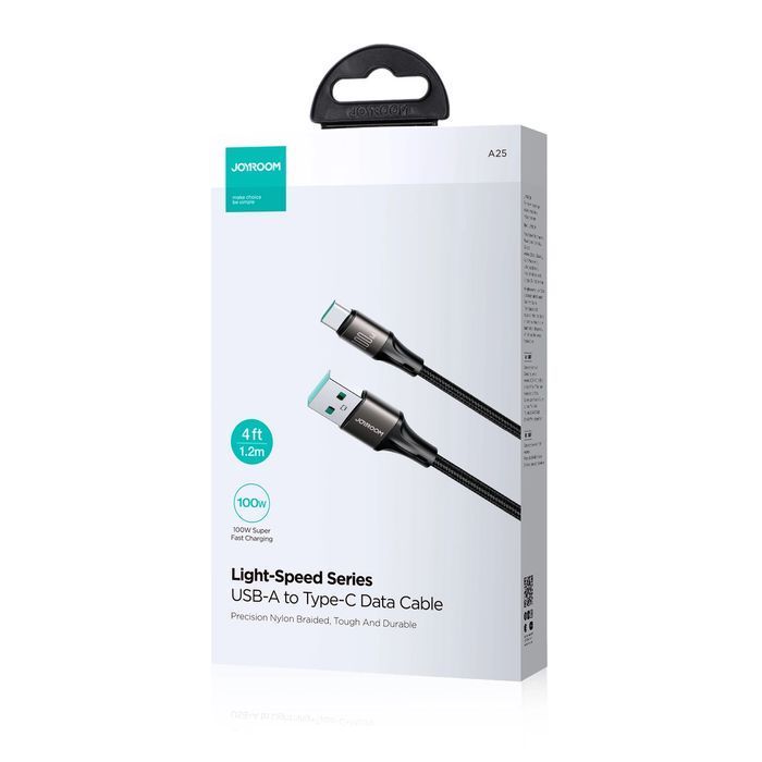 Kabel Joyroom USB-A / USB-C szybki transfer 100W 1.2m - czarny